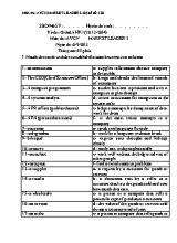Đề thi giữa học kỳ I môn Tiếng Anh Lớp 6 (Thí điểm) - Năm học 2013-2014